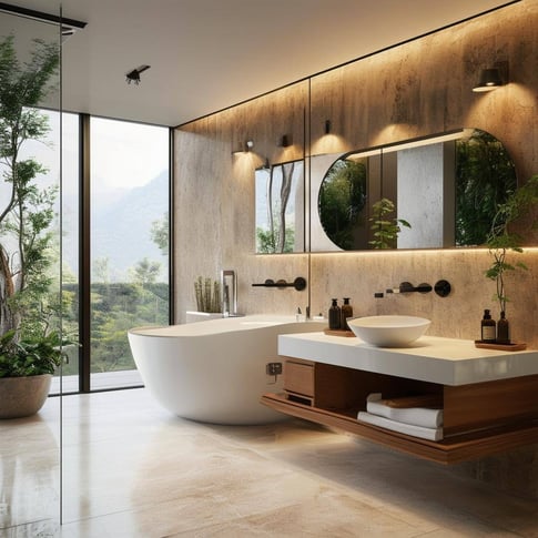 A smart technology bathroom where high tech meets luxury design of 2025