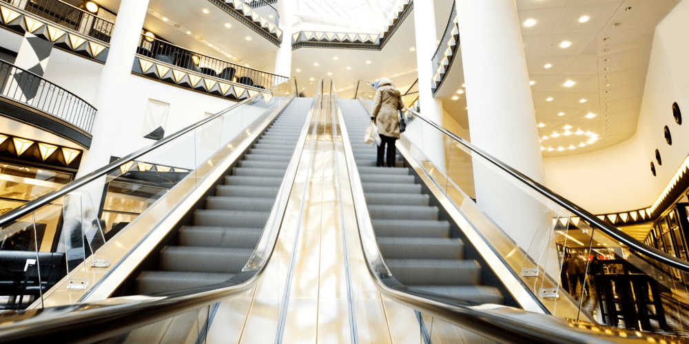 Stock Image of Escalators in Shopping Mall in Scottsdale