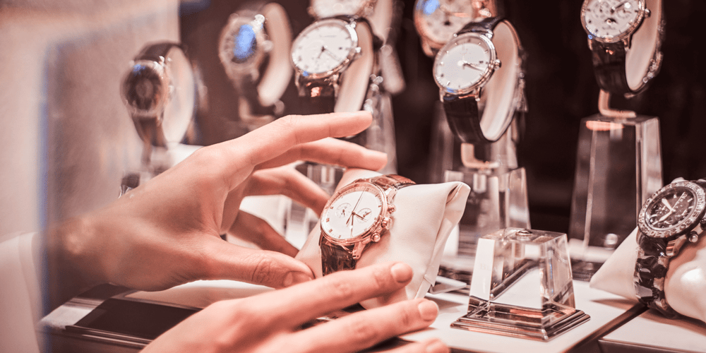 Stock Image of Luxury Shopping for Watches in Scottsdale