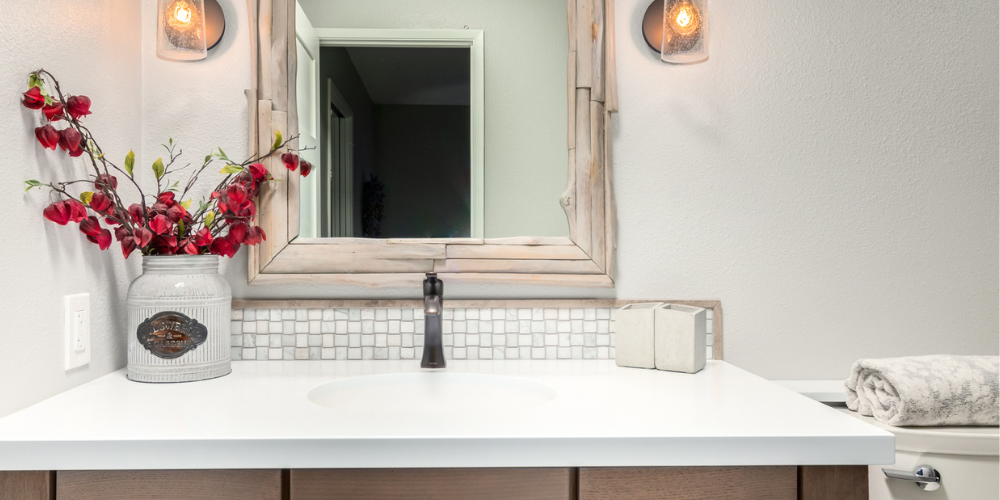 Natural Materials in Hall Bathroom Remodel