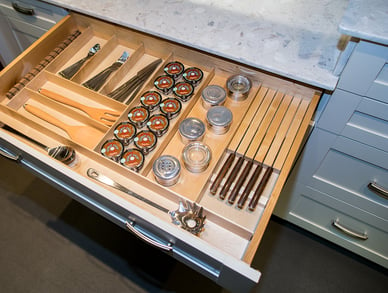 Drawer organizers for the kitchen