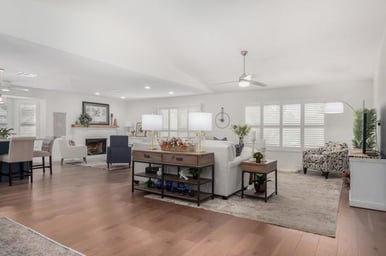 Scottsdale Remodeling: The living room floor after the sunken living room was filled in.