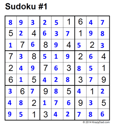 Sudoku Answers for TraVeks Newsletter - Image 1