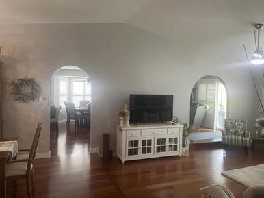 Scottsdale Remodeling: The living room before the sunken floor was filled in to the level of the rest of the house.