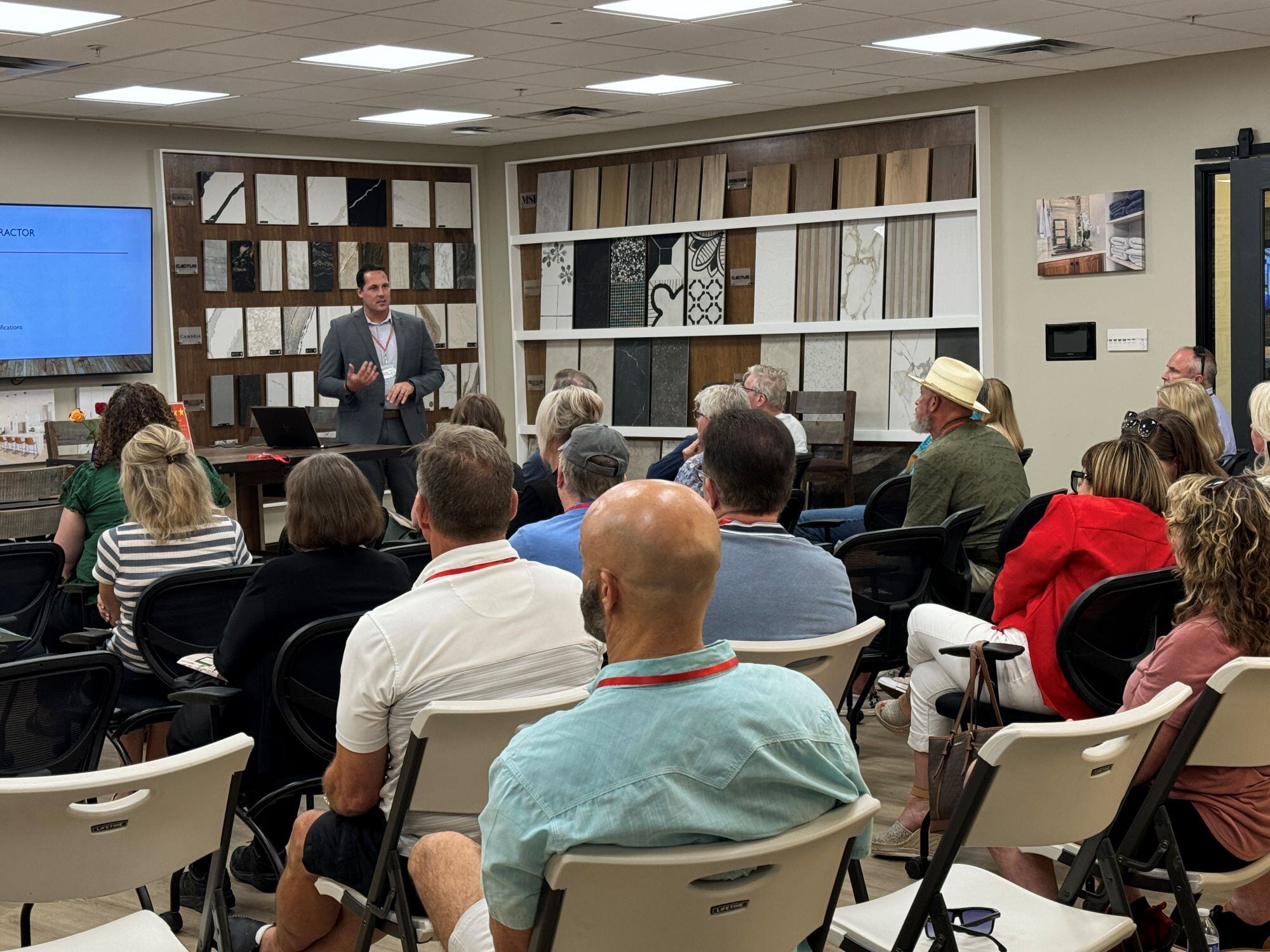 Group of People Attending a Home Remodeling Seminar in a Design Center in Scottsdale