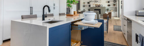 Pop of blue color in a remodeled Scottsdale, AZ kitchen