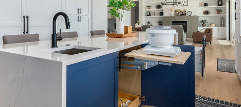 Pop of blue color in a remodeled Scottsdale, AZ kitchen
