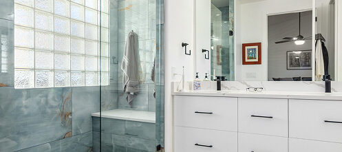 Blue coastal vibes bathroom in Scottsdale, AZ