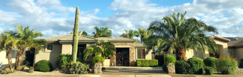 House in Scottsdale, AZ with lovely foliage