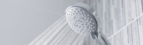 Showerhead spraying water