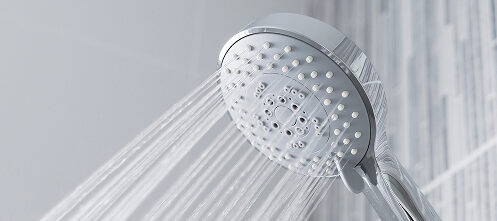 Showerhead spraying water