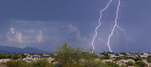 Summer monsoon lightning storm in Arizona