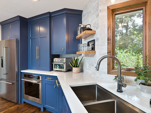 Beautiful blue kitchen in Scottsdale, AZ