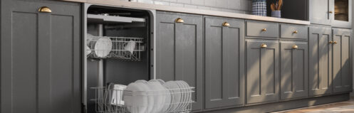 dishwasher in a beautiful redesigned kitchen